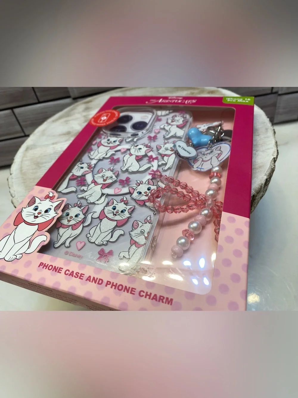 DISNEY ❤️The Aristocats Marie iPhone 16 Pro Max Case & Charm NIB